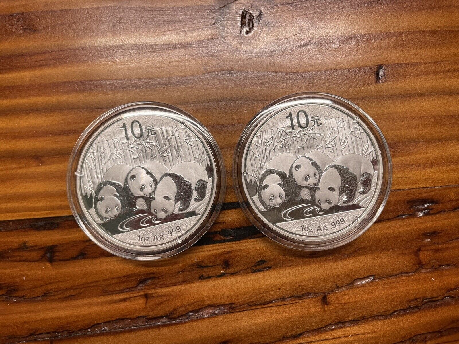 (lot Of 2) 2013 Chinese Panda 1 Oz Silver Coin In Mint Capsule