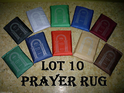 Lot 10 Different Colors Pocket Prayer Rug Mat Travel Portable Islamic Musallah